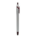 Stylus Click Pen - Silver Red - Pad Printed
